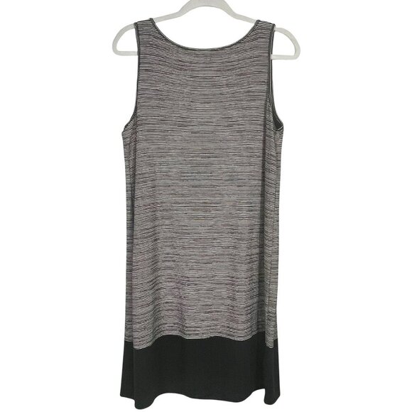 J. Jill Wearever Black and White Striped Stretchy Pleat Back Tank Dress Size MP - Picture 1 of 12